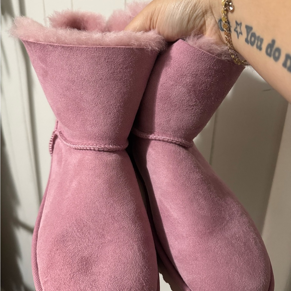 UGG Pink Suede Winter Boots